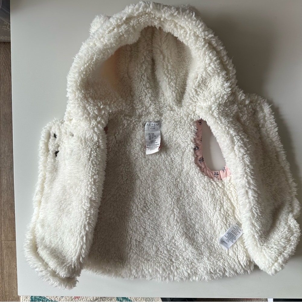 Aspen Kids Pink Floral Hooded Vest - Picture 4 of 5
